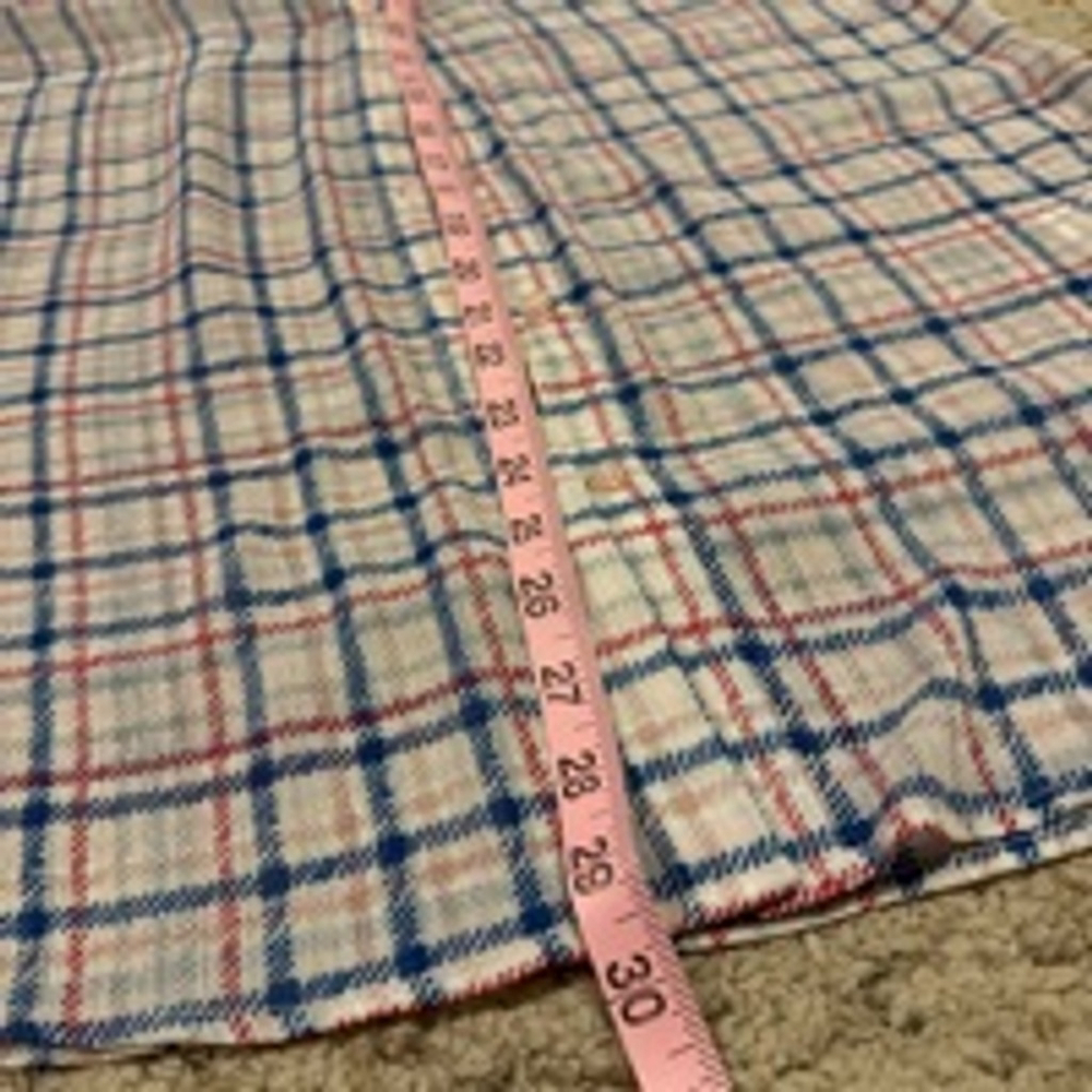 Women's KUT From the Kloth Plaid Button-Up Shirt XL White Blue - Picture 6 of 9